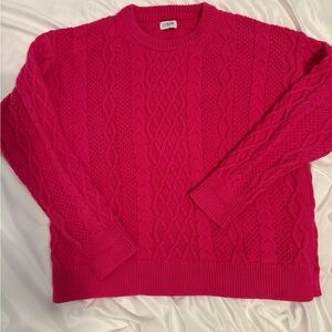 J. Crew Factory magenta pink cable sweater